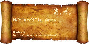 Mészöly Anna névjegykártya