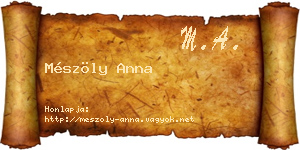Mészöly Anna névjegykártya